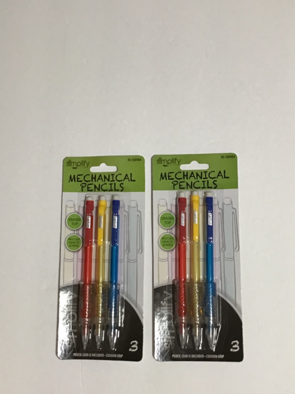2 SET OF 3 PC SIMPLIFY MECHANICAL PENCILS 3 COLOR