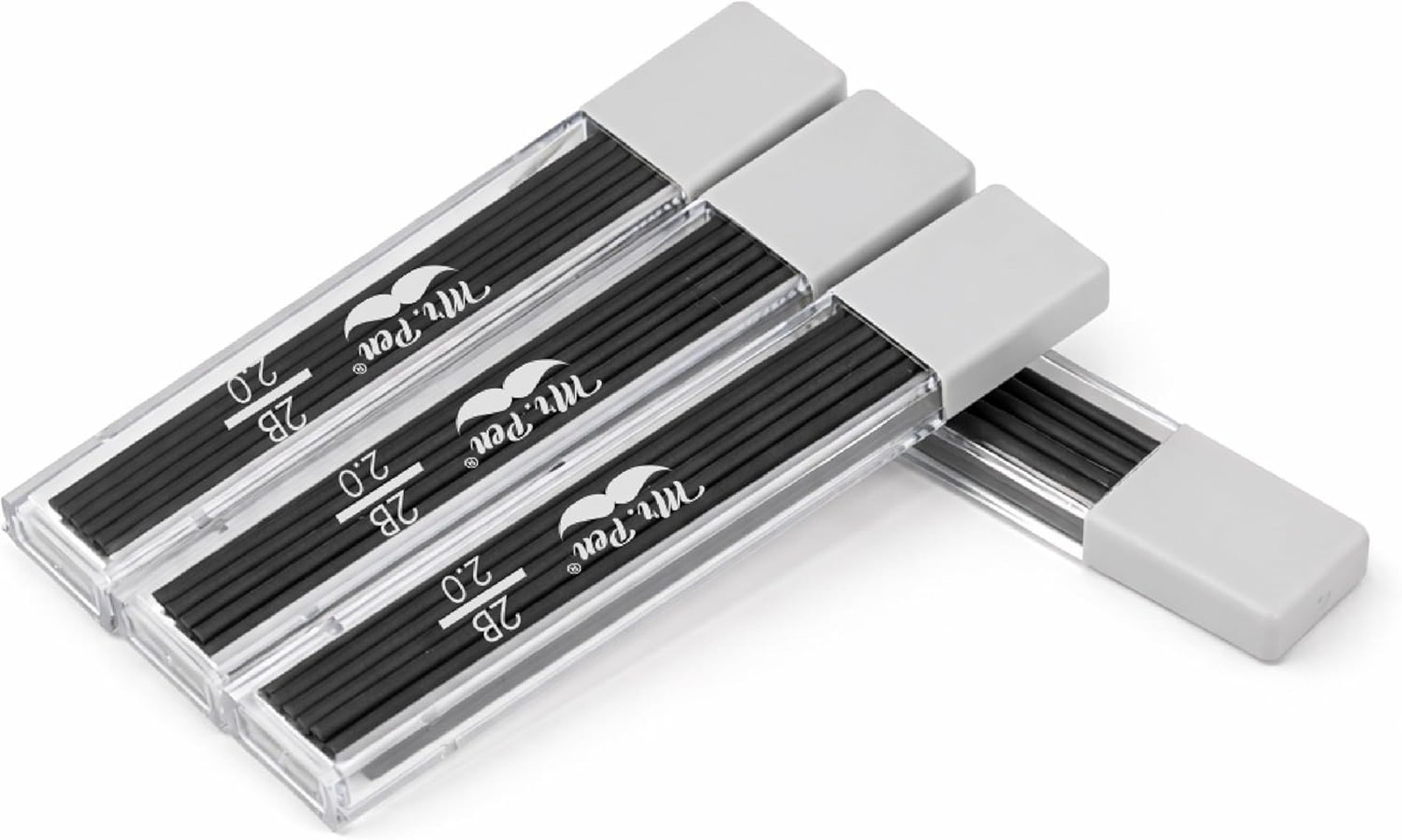 2.0 mm Lead Refills, 48 Pack, Black, 90 mm Length, Compatible with 2mm