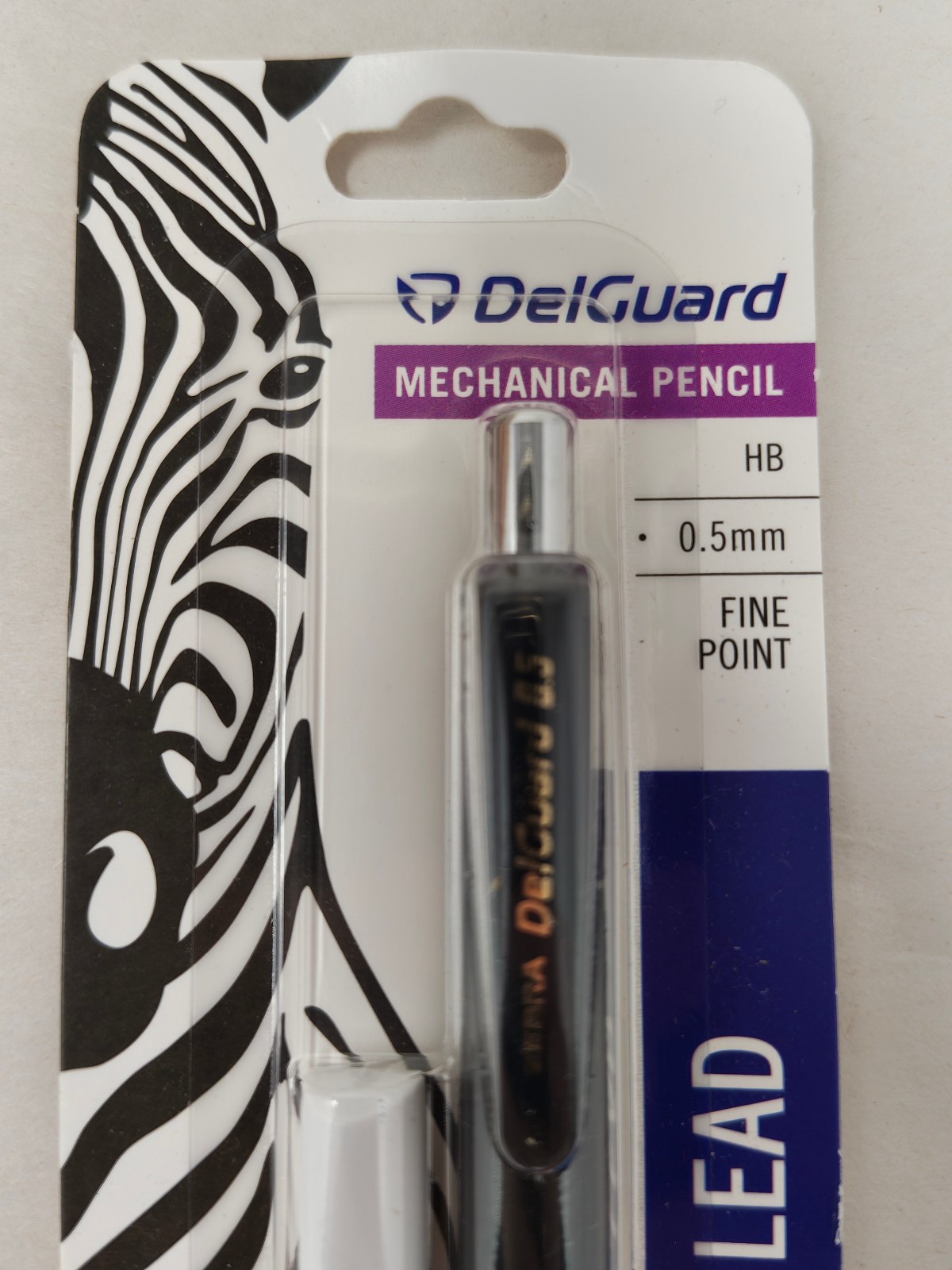 Zebra DelGuard Mechanical Pencil Unbreakable .5 mm HB Fine Point Black