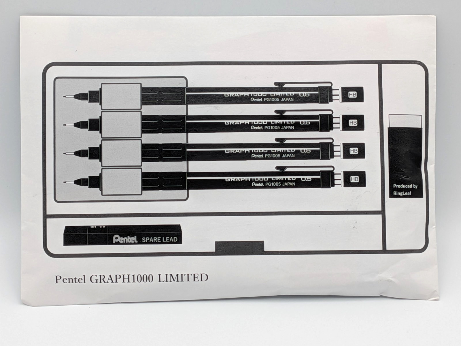 Pentel GRAPH1000 Limited 0.5mm Retro Bright Yellow Mechanical Pencil Set Japan