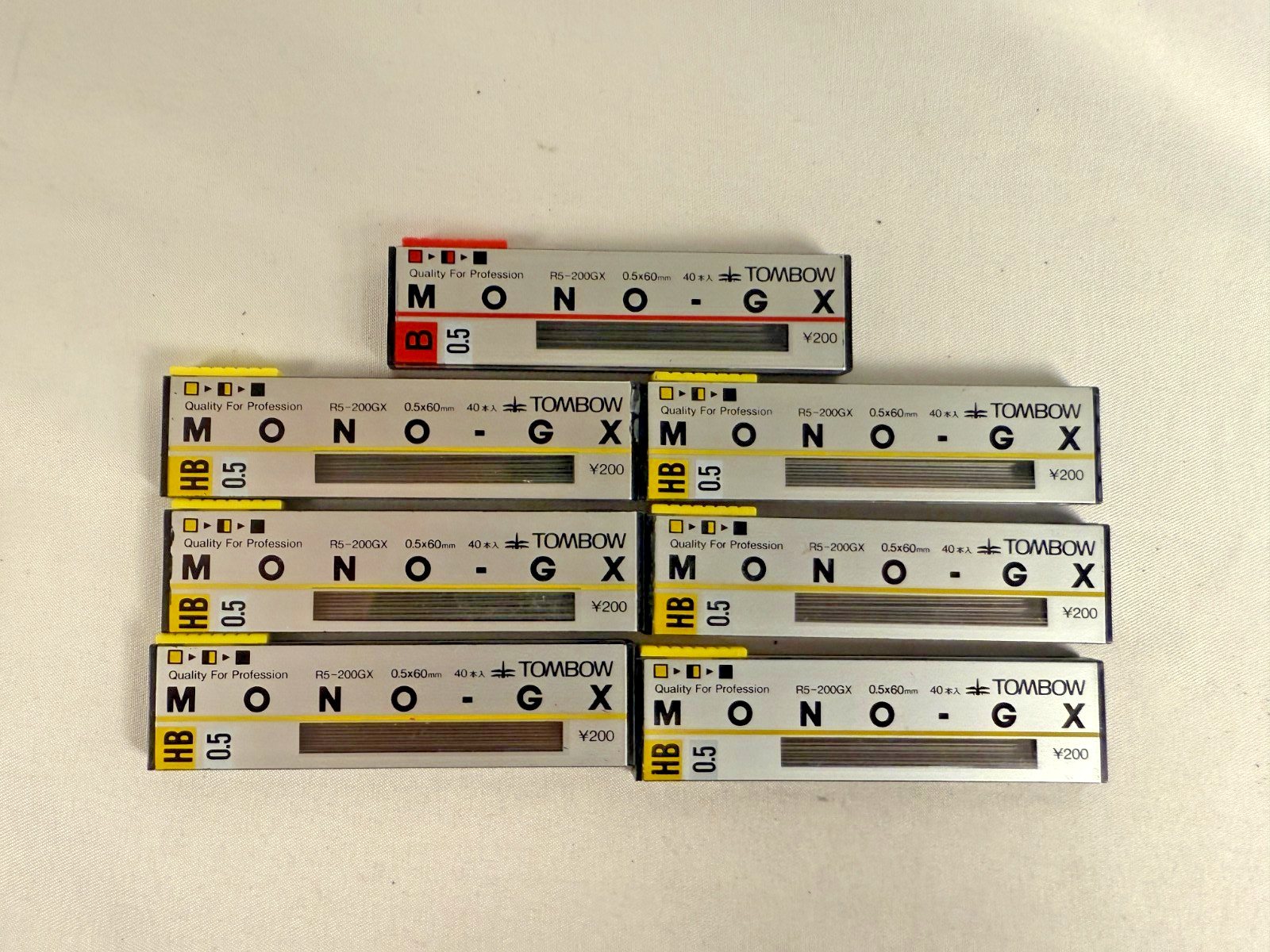 Vintage Tombow Mono-GX 0.5mm Lead Refill HB Discontinued Japan Set 7 -Incomplete