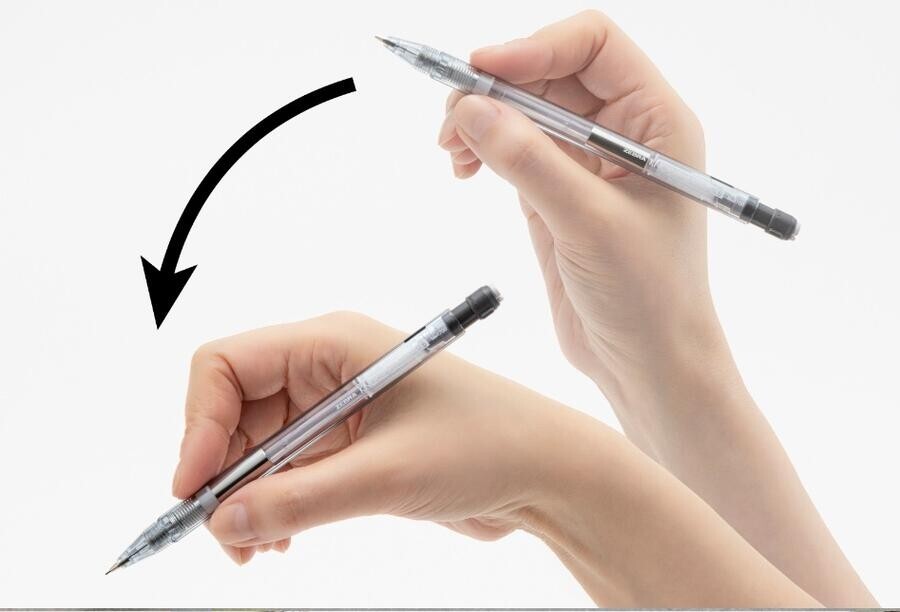 Zebra Mechanical Pencil Knock Penci M-1700 0.5 mm Gray with 3 Refills Eraser