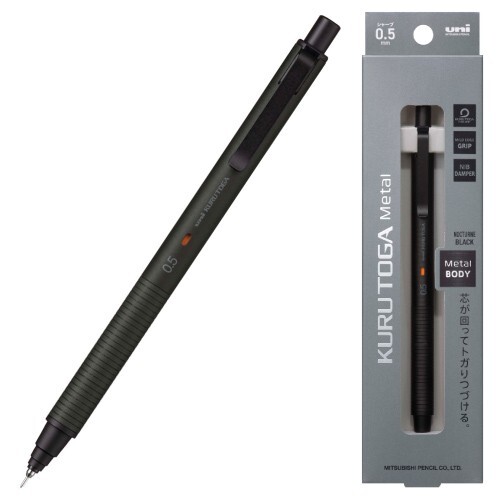 Kuru Toga Metal Mechanical Uni M5KH1P-24 Pencil Nocturne Black 0.5mm Mitsubishi