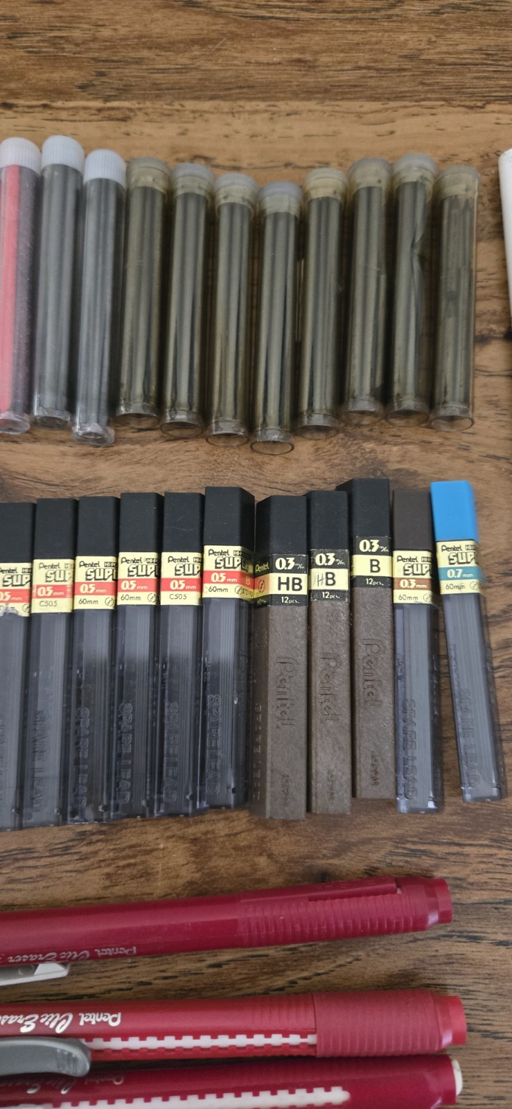 Vintage Mechanical Pencil Lead Refills & Erasers-Mixed Colors & Sizes-Lot Of 44