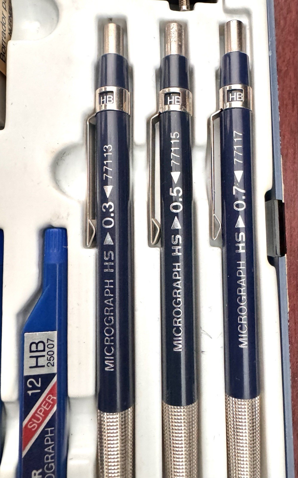 Rare Staedtler Micrograph HS 771 Full Drafting Set 0.3/0.5/0.7 mm