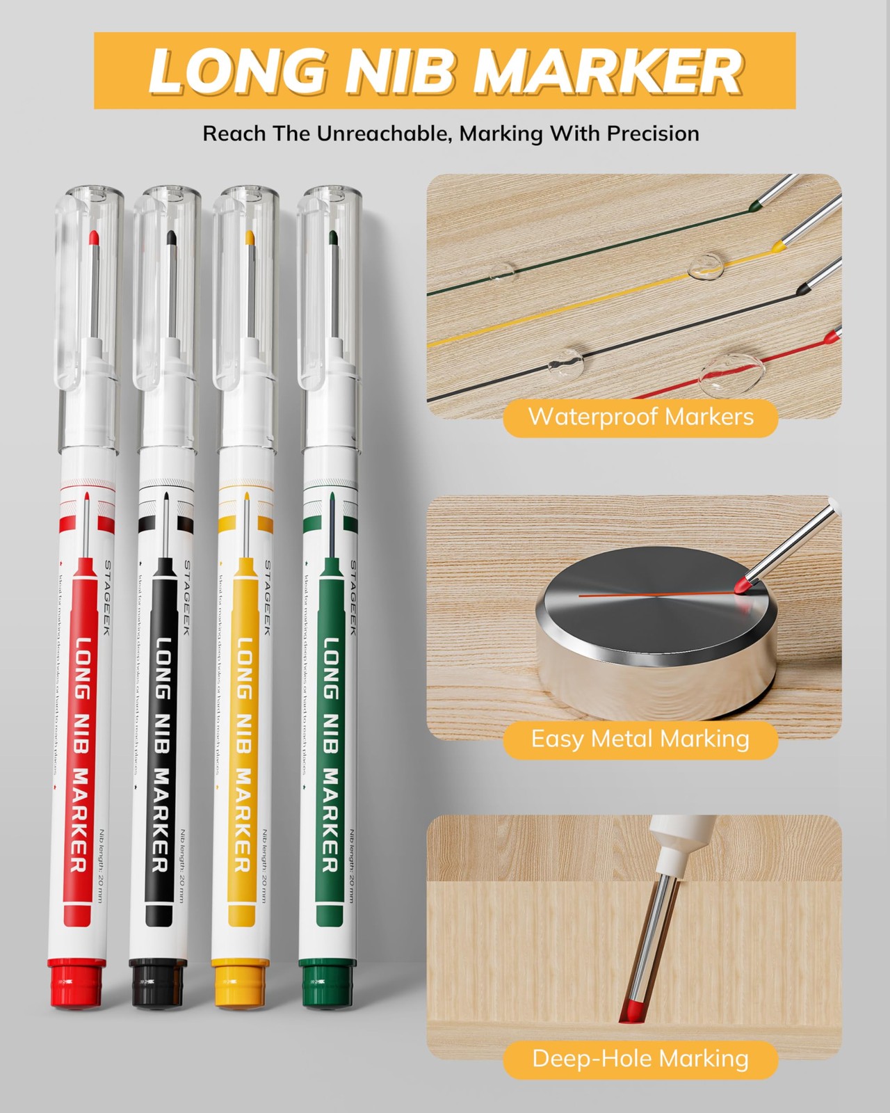 STAGEEK 4 Pack Carpenter Pencils with Sharpener, Mechanical Carpenter Pencils…