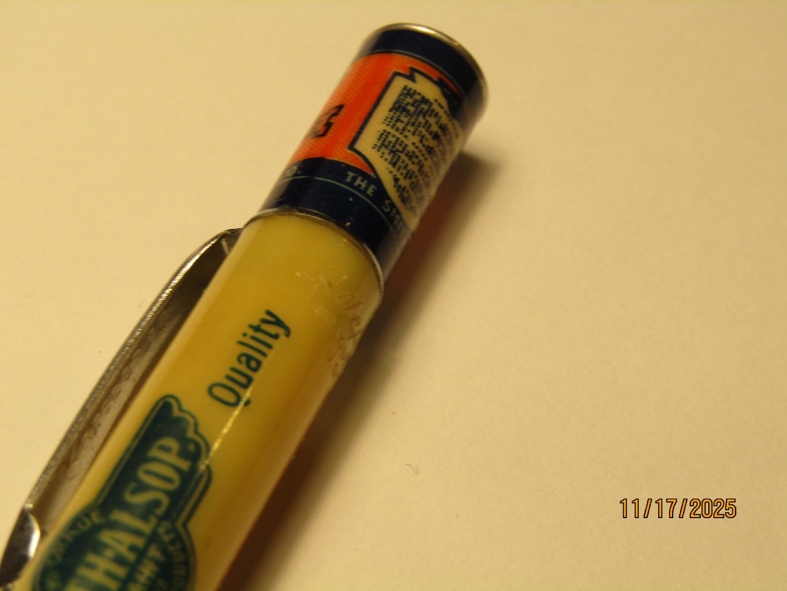 Vintage Ritepoint Mechanical Pencil Onley Paint & Wallpaper Smithalsop Can Top