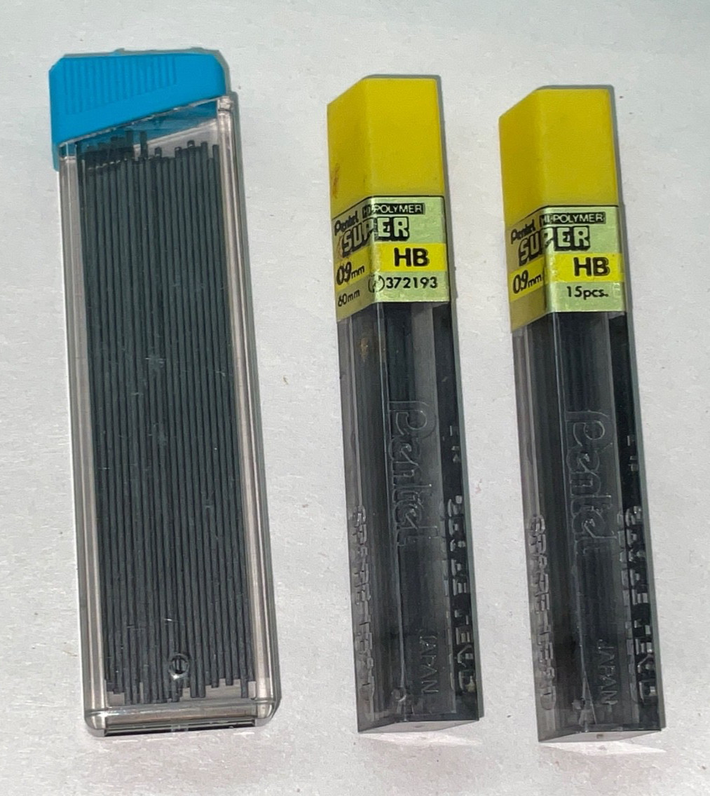 Lot of 2 Pentel Sharp Mechanical Pencils P207 0.7mm P209 0.9mm with Leads Japan