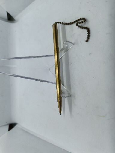 2 Vintage 4 1/4″ Brass Desk Top mechanical pencil with chain. 1.18mm Lead.