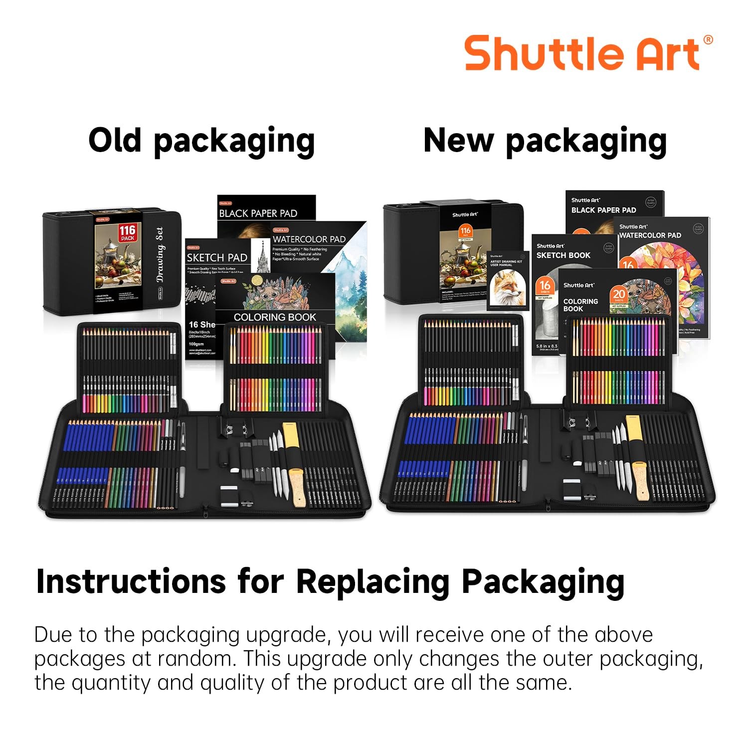 Shuttle Art 116 PCS Drawing Kit, Professional Supplies 116, 116 Pack