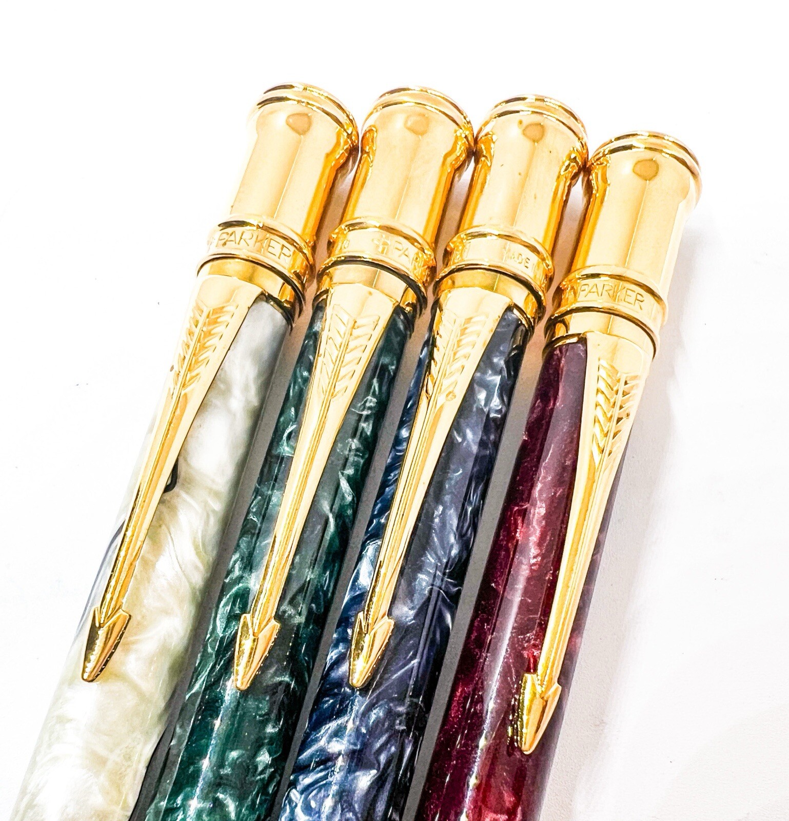 Mint 4pcs PARKER DUOFOLD MARBLE MAROON Green Blue Pearl White Mechanical Pencil