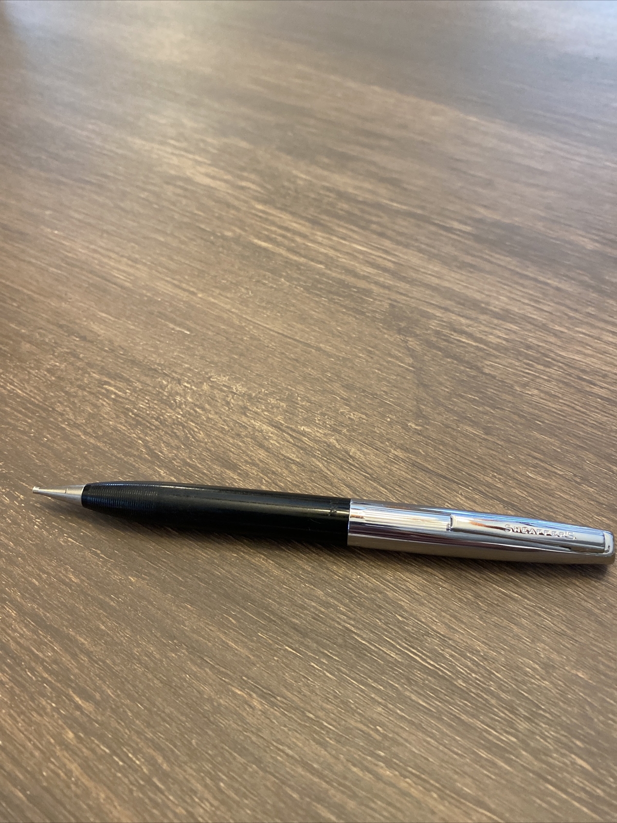 Vintage Sheaffer Mechanical￼Pencil Chrome Black Barrel No Lead No Eraser