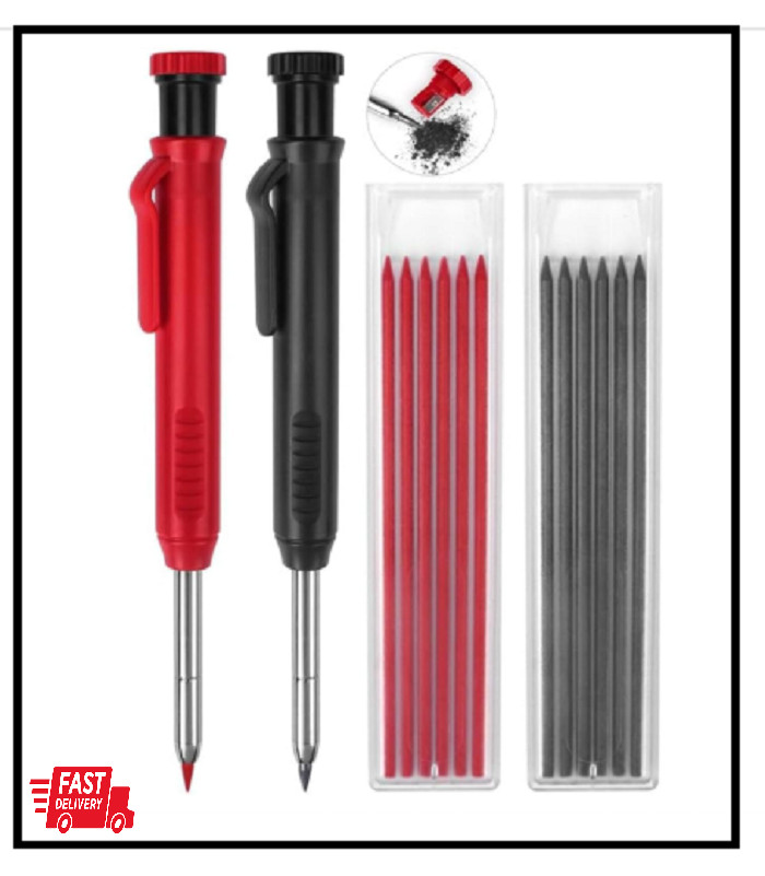 2 Pack Carpenter Pencils Mechanical Pencils with 12 Refills, Construction Pen…
