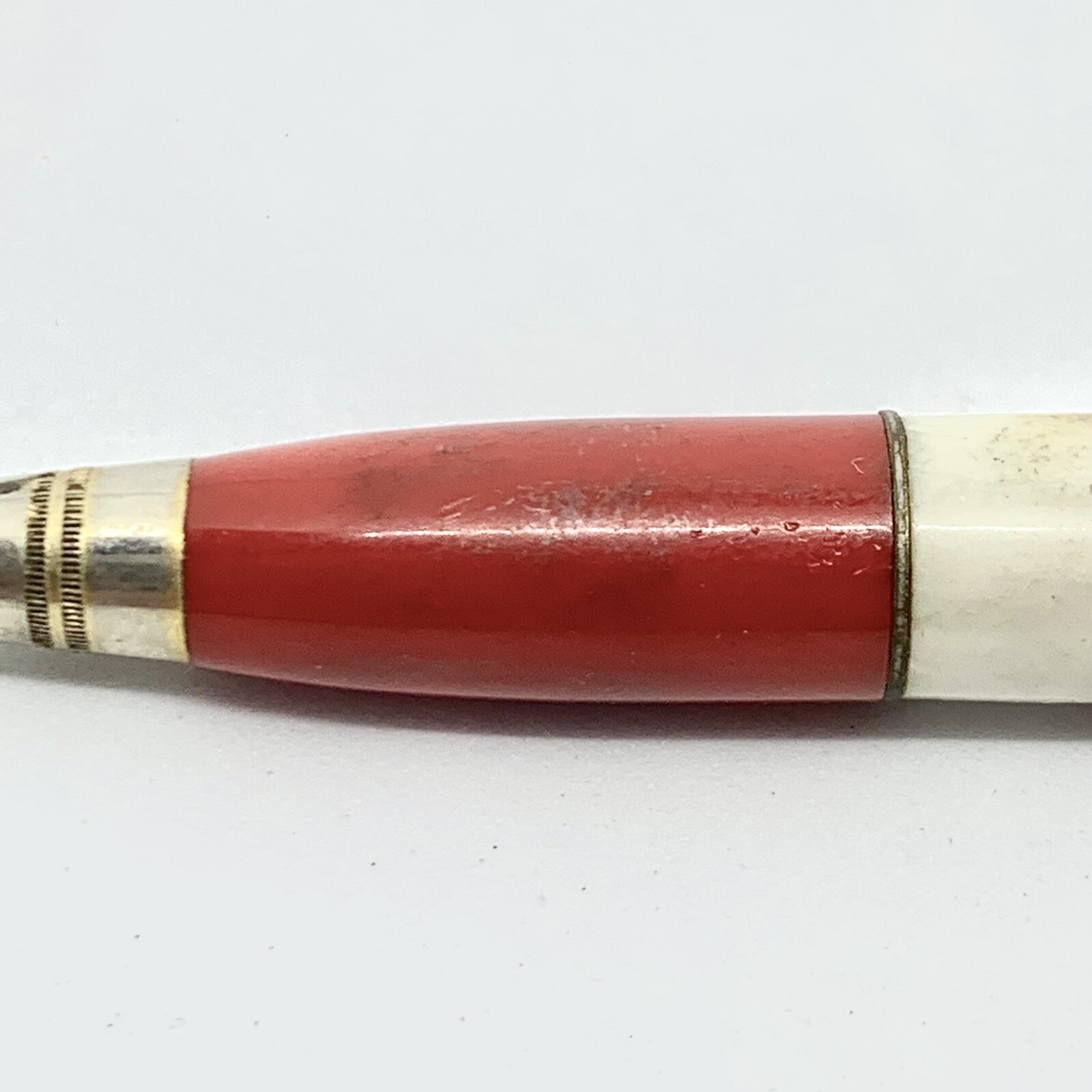 Vintage Redipoint Mechanical Pencil Advertising Automotive White Red Bakelite