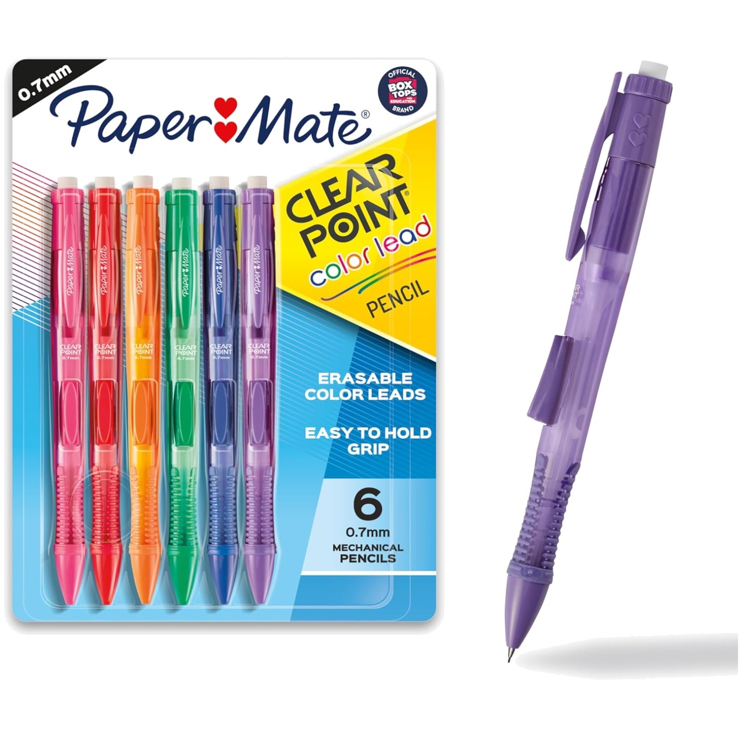 Clearpoint Mechanical Pencils, 6 Count – Fun Erasable Leads