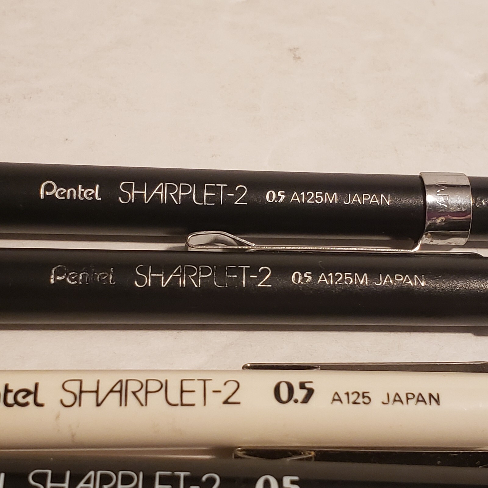 Lot of 5 Vtg Japan Pentel 0.5mm A125 A125M Sharplet-2 Mechanical Pencil Wht/Blk