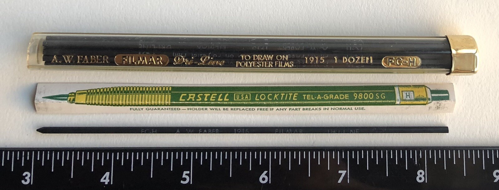 Vintage A. W. Faber Castell NOS 2mm FILMAR Drawing Lead 12 Pack Tube Germany