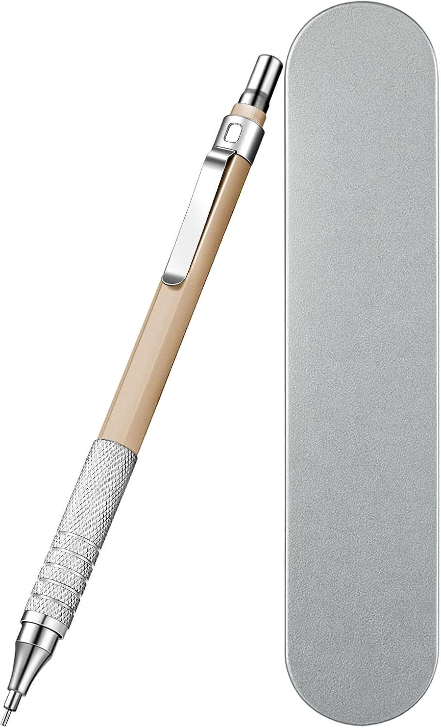 Mechanical Pencil with Metal Grip 0.5mm 12 HB Lead Refills Precision Writing