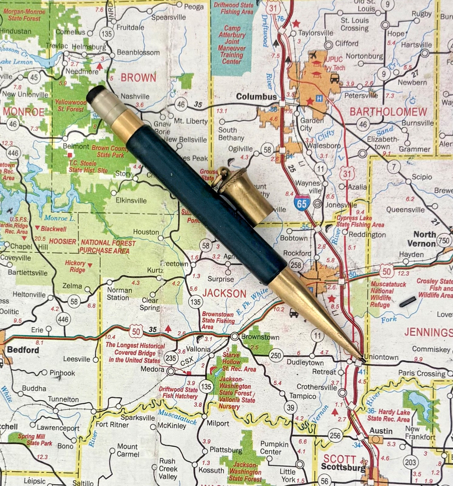 Vintage circa 1920s-30s Moore Ring Top Mechanical Pencil – working
