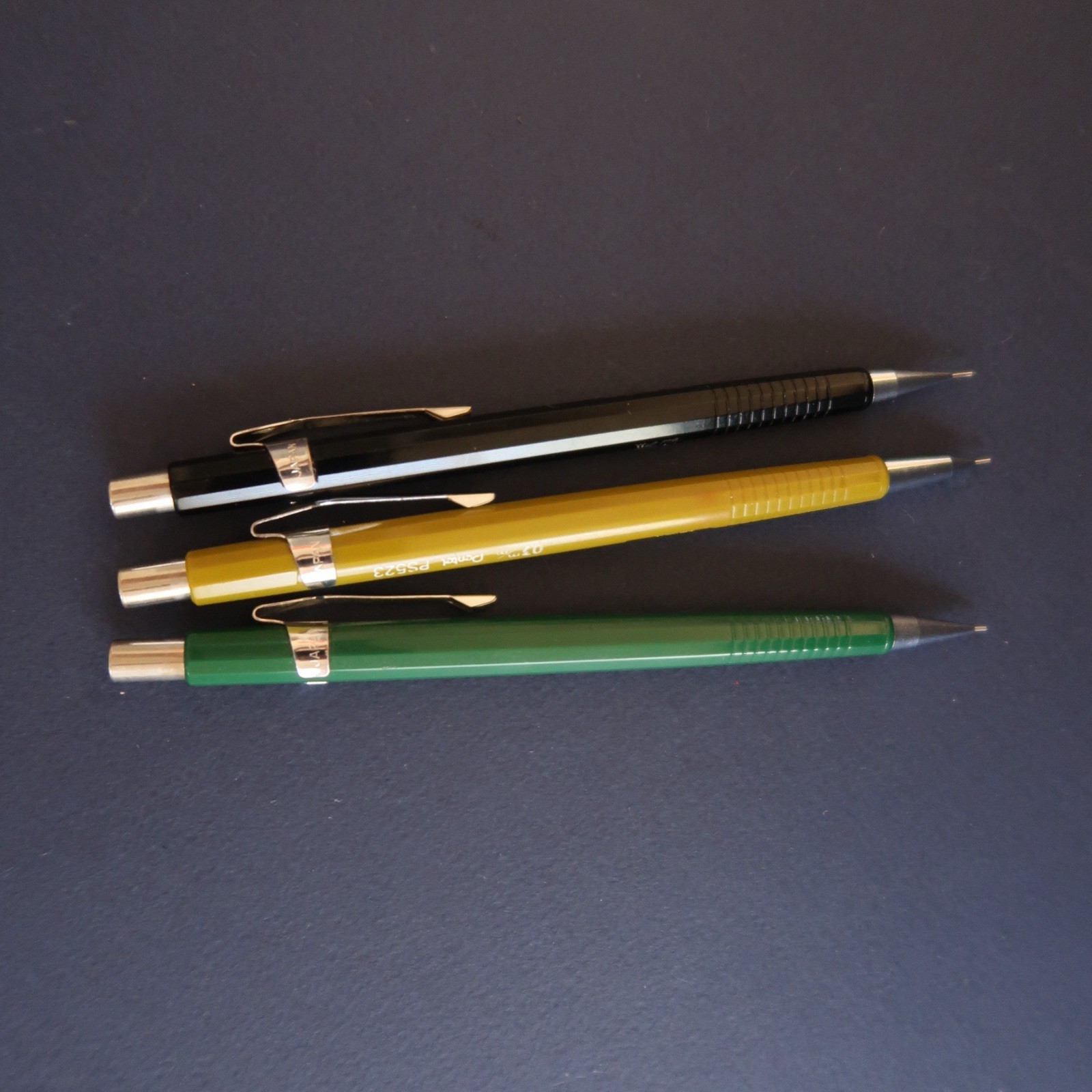 Vtg Pentel Japan Mechanical Pencil Mixed Lot PS523 .3mm .5mm Black Yellow Green