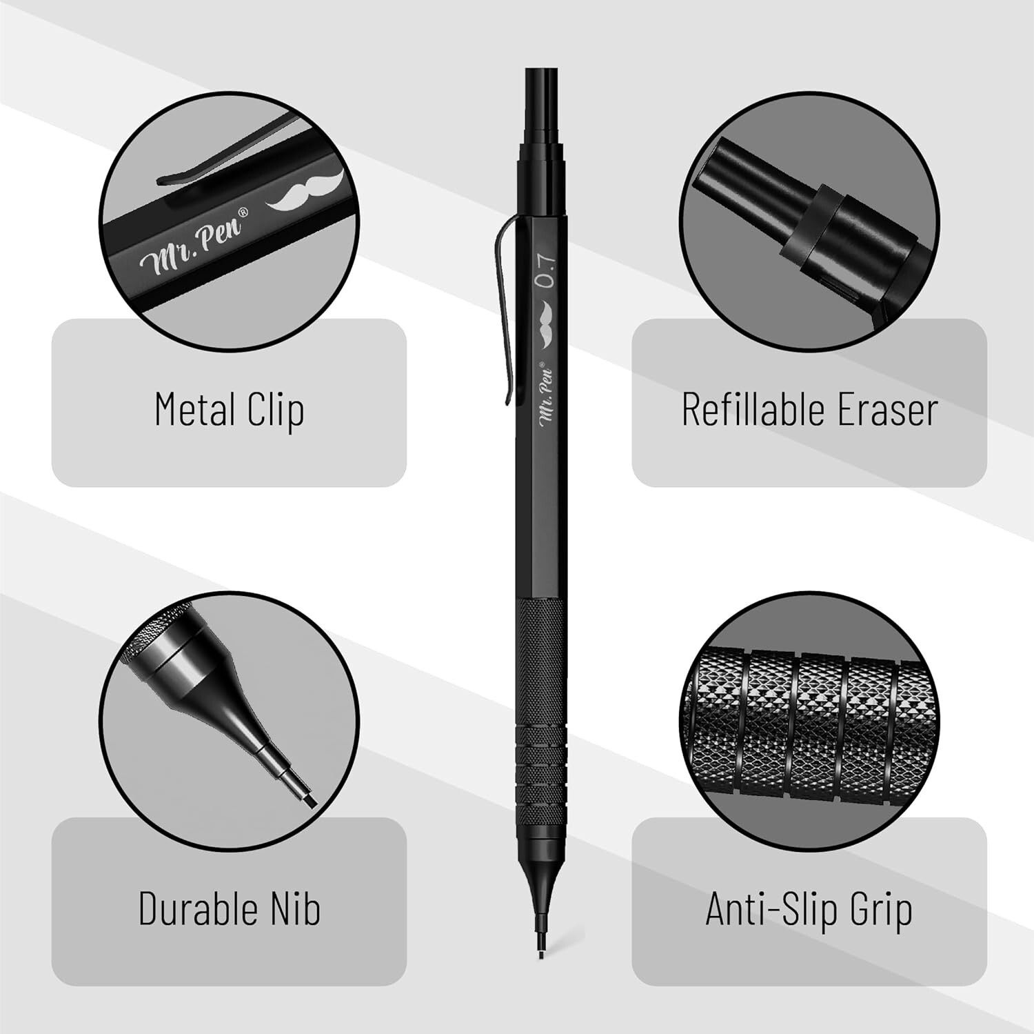 – Metal Mechanical Pencil Set, 2 Sizes, 0.5 & 0.7Mm, Mechanical Pencils, Sketchi