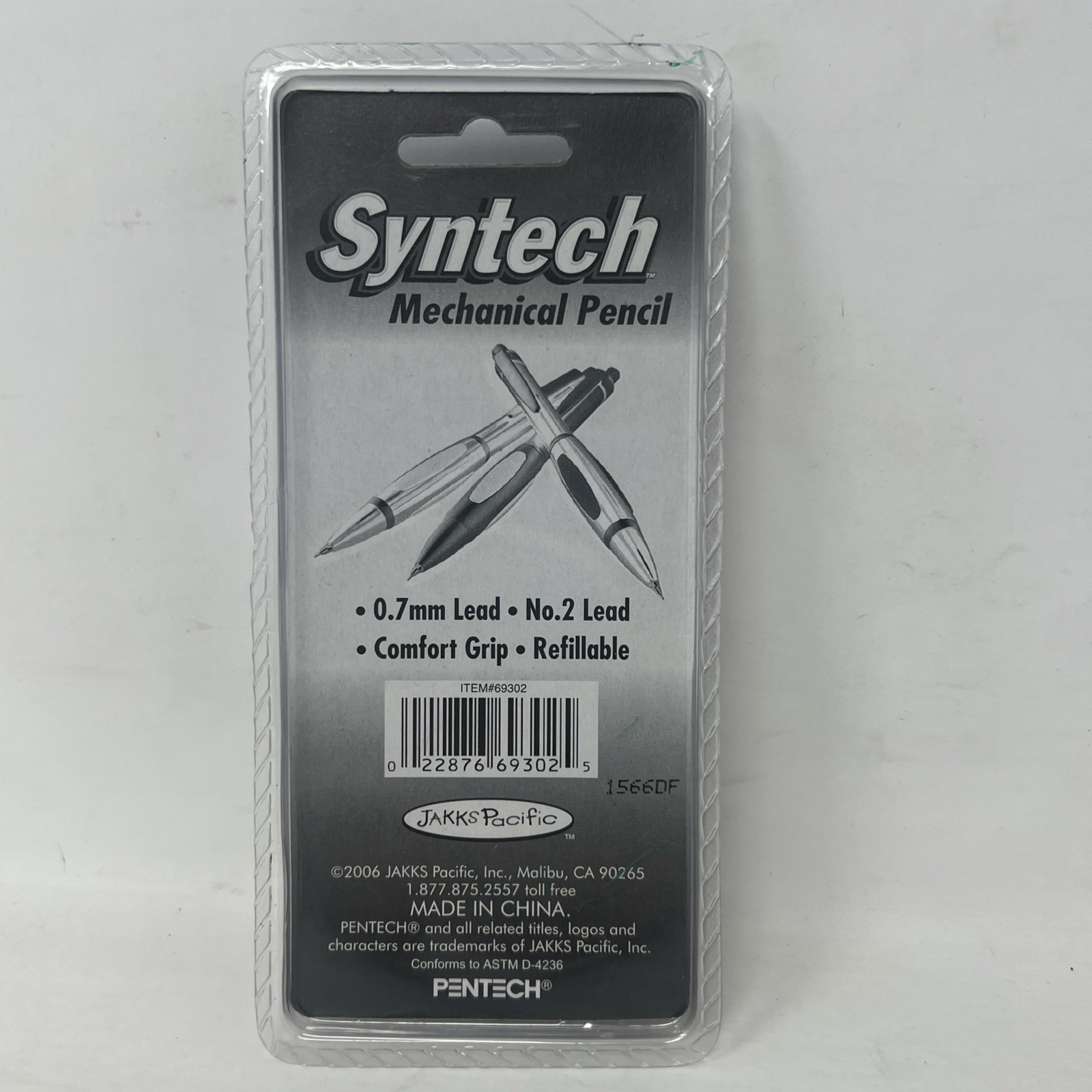 NOS Pentech Syntech Mechanical Pencil .7mm 2006 New HTF Black With Lead