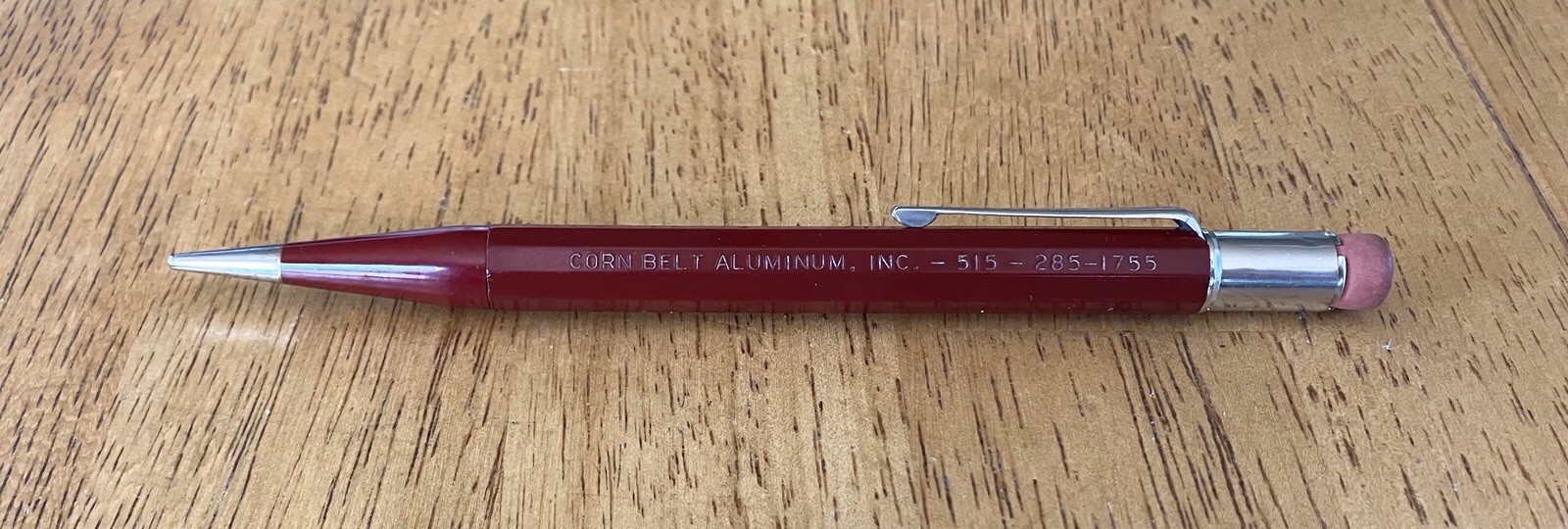 Autopoint Vintage Jumbo Mechanical Pencil Red Hexagonal Barrel Made In USA
