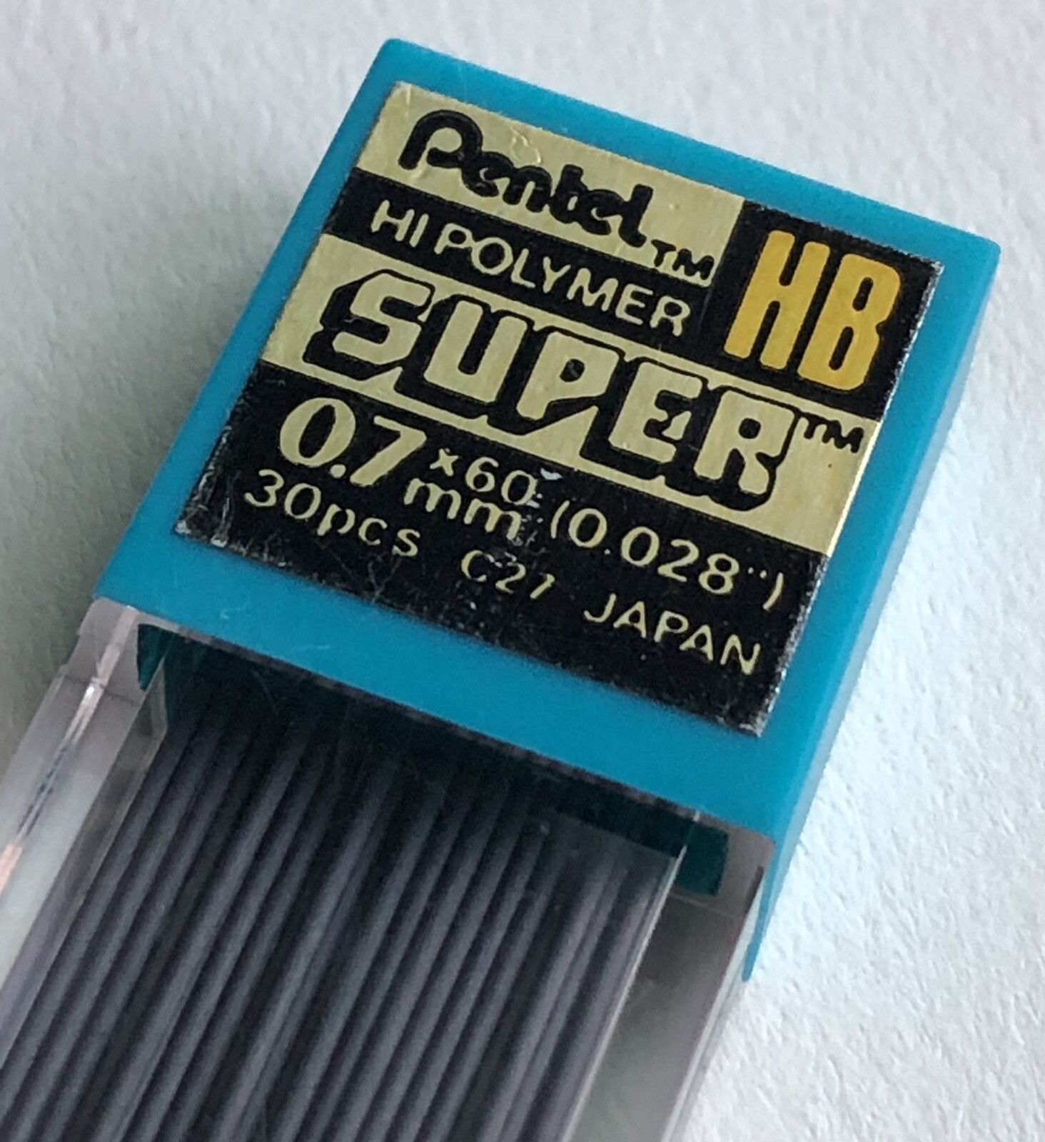 Vintage PENTEL Hi Polymer HB Mechanical Pencil Lead .7mm Black NOS 30pk Japan