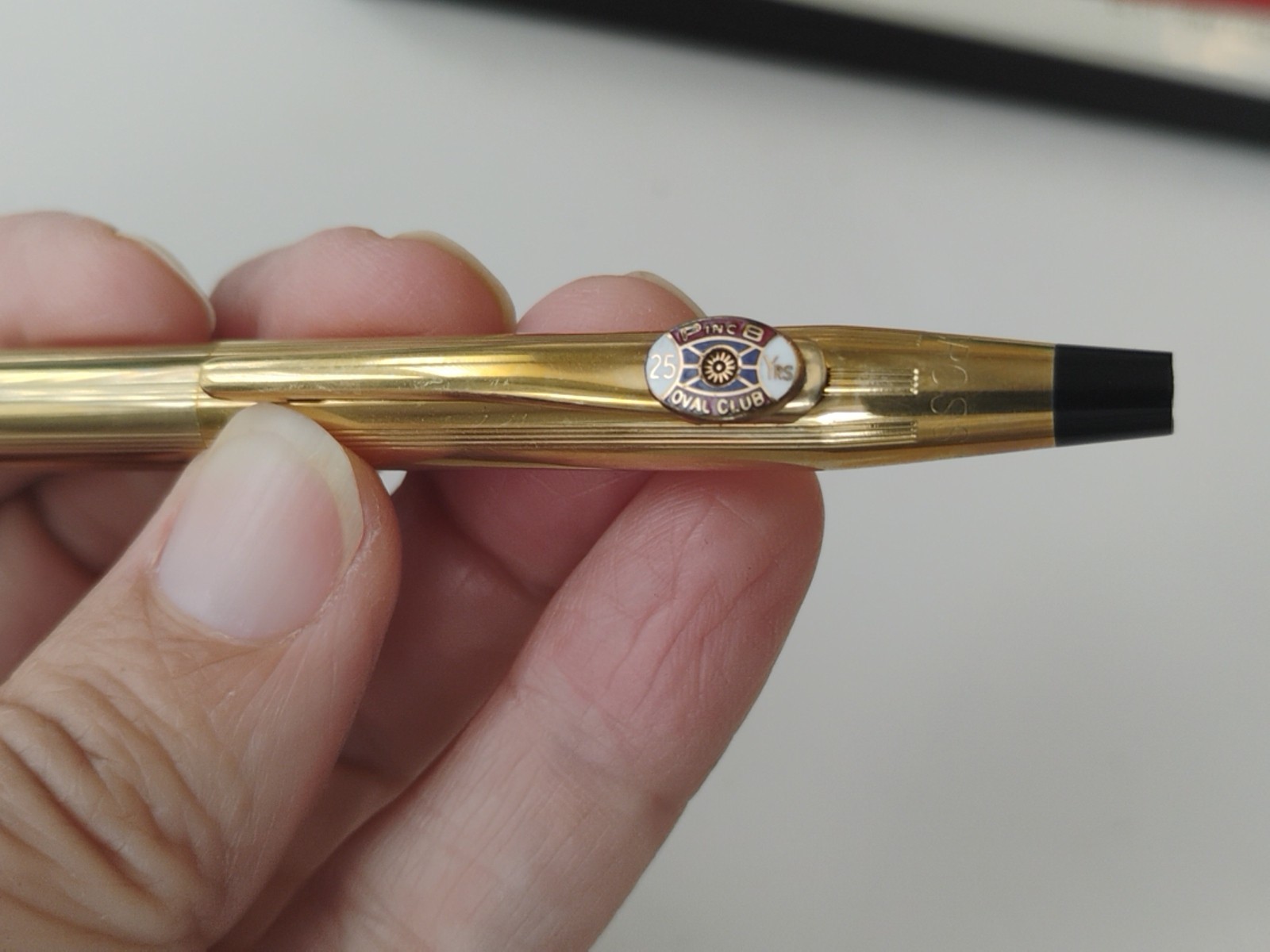 Vtg 14KGF CROSS Retractable Mechanical Pencil w/ Orig Case & Lead, Pitney Bowes