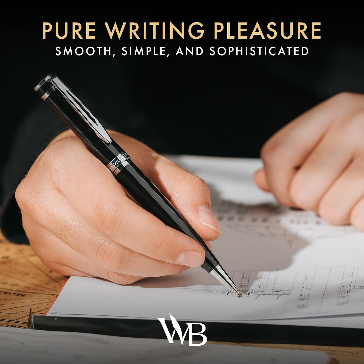 Wordsworth and Black Mechanical Pencil Graphite Lead- Stunning Luxury Metal Penc