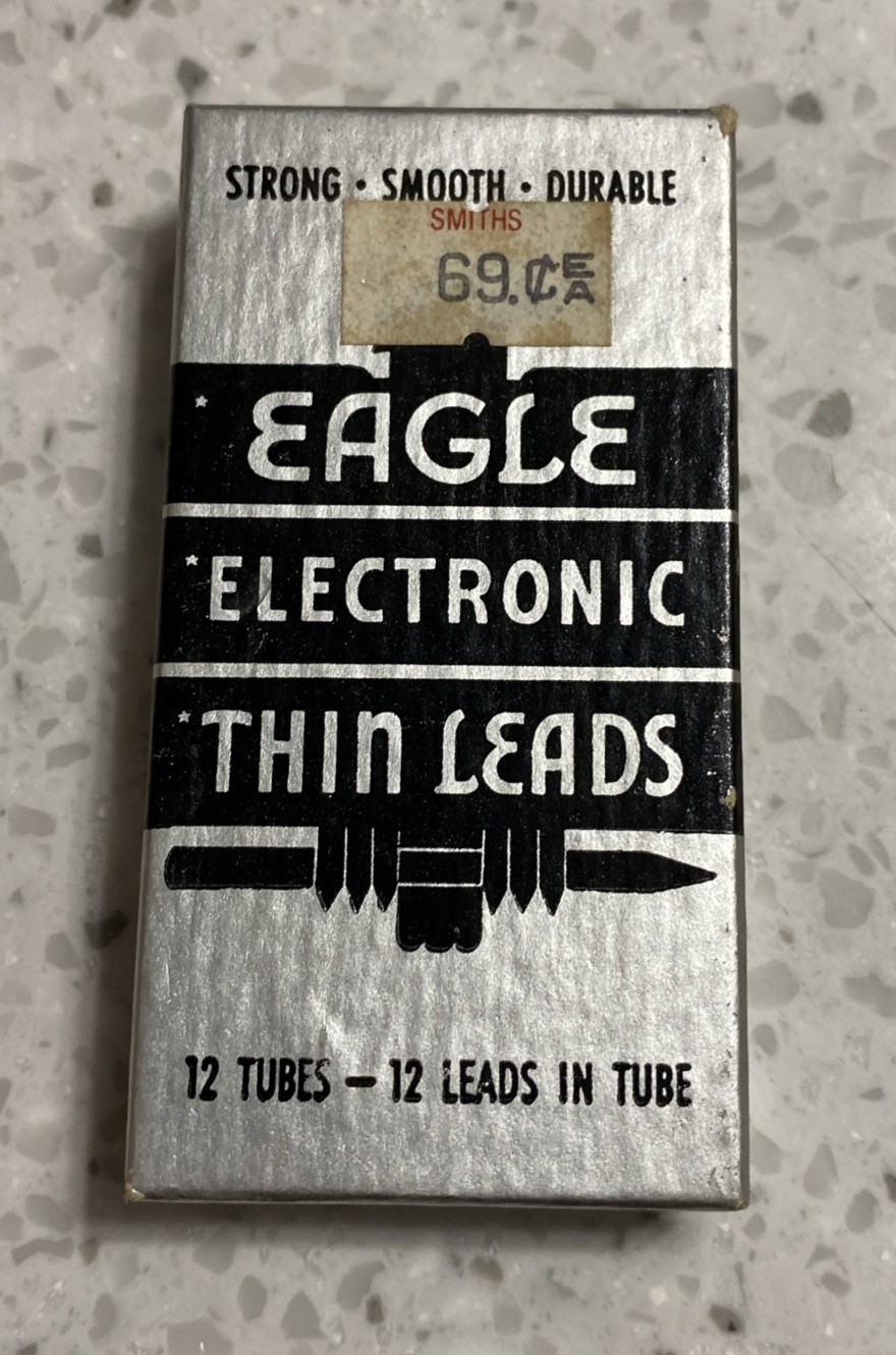 NOS Eagle Electronic Thin Pencil Leads 12 Tubes/12 Leads #3602 4H .036 Diameter