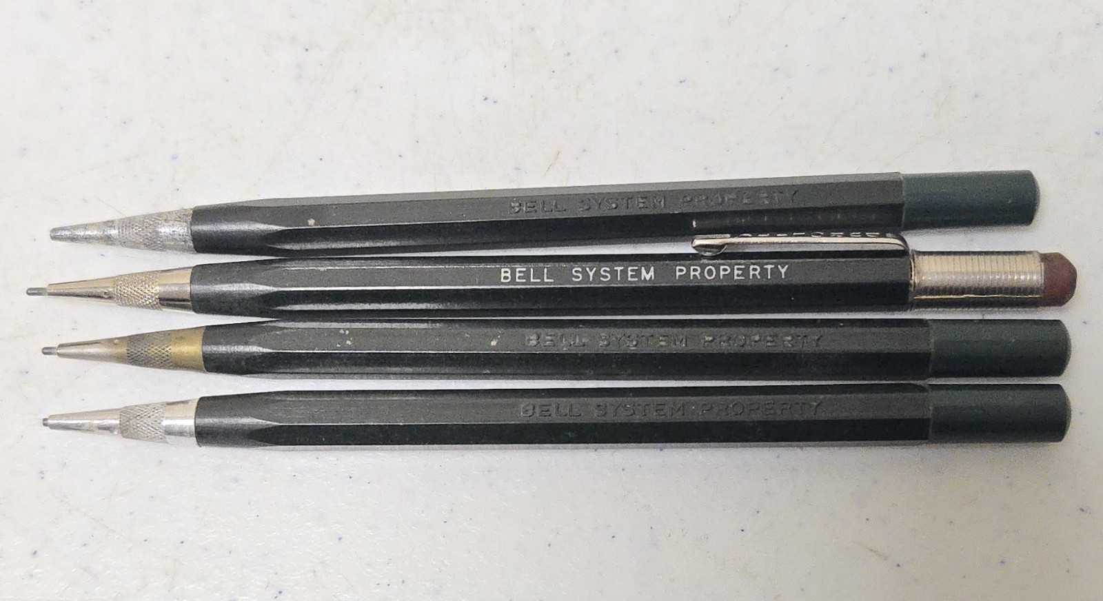 Vintage Lot of 4 Bell System Property Autopoint Durolite USA Mechanical Pencil