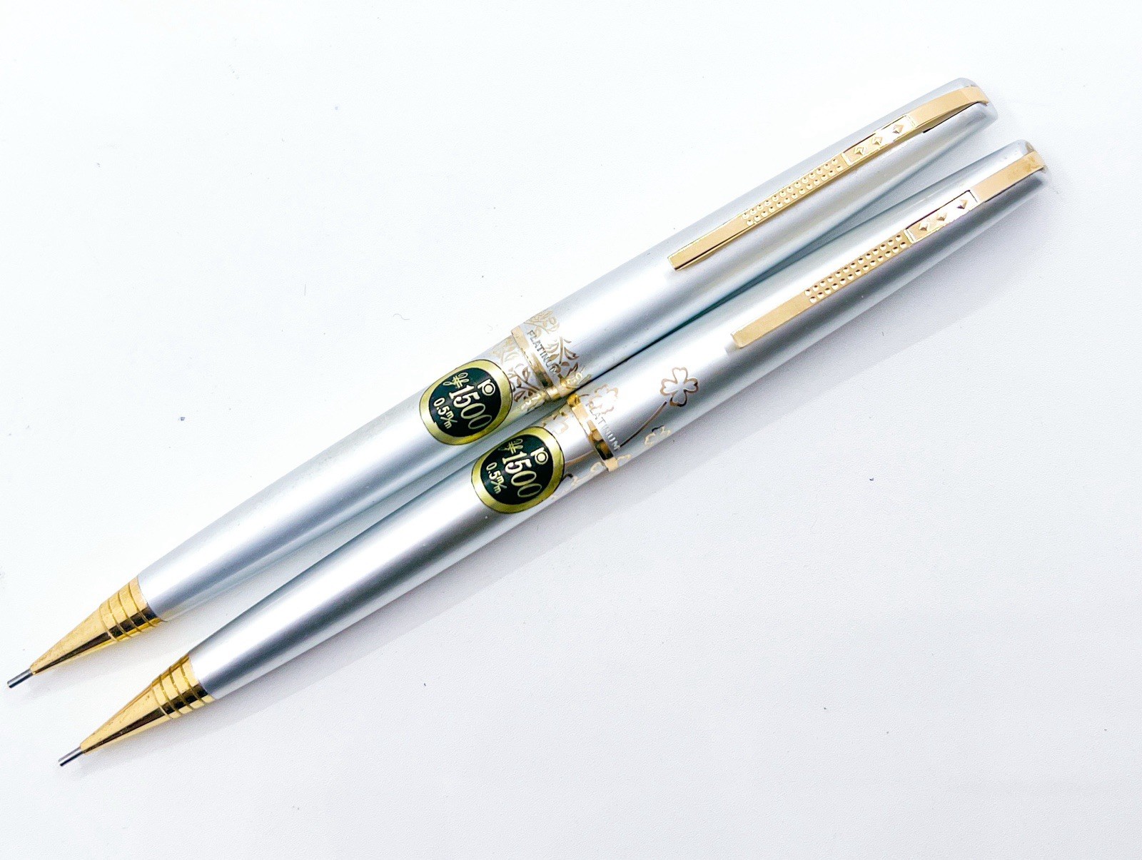 Platinum 2pcs Mechanical Pencil 0.5 mm Flower Theme Push Cap Functional