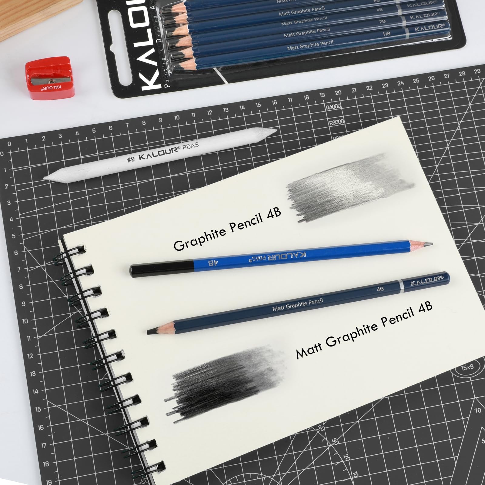 KALOUR PDAS Professional Drawing Pencils for 6 Count (Pack of 1), Black
