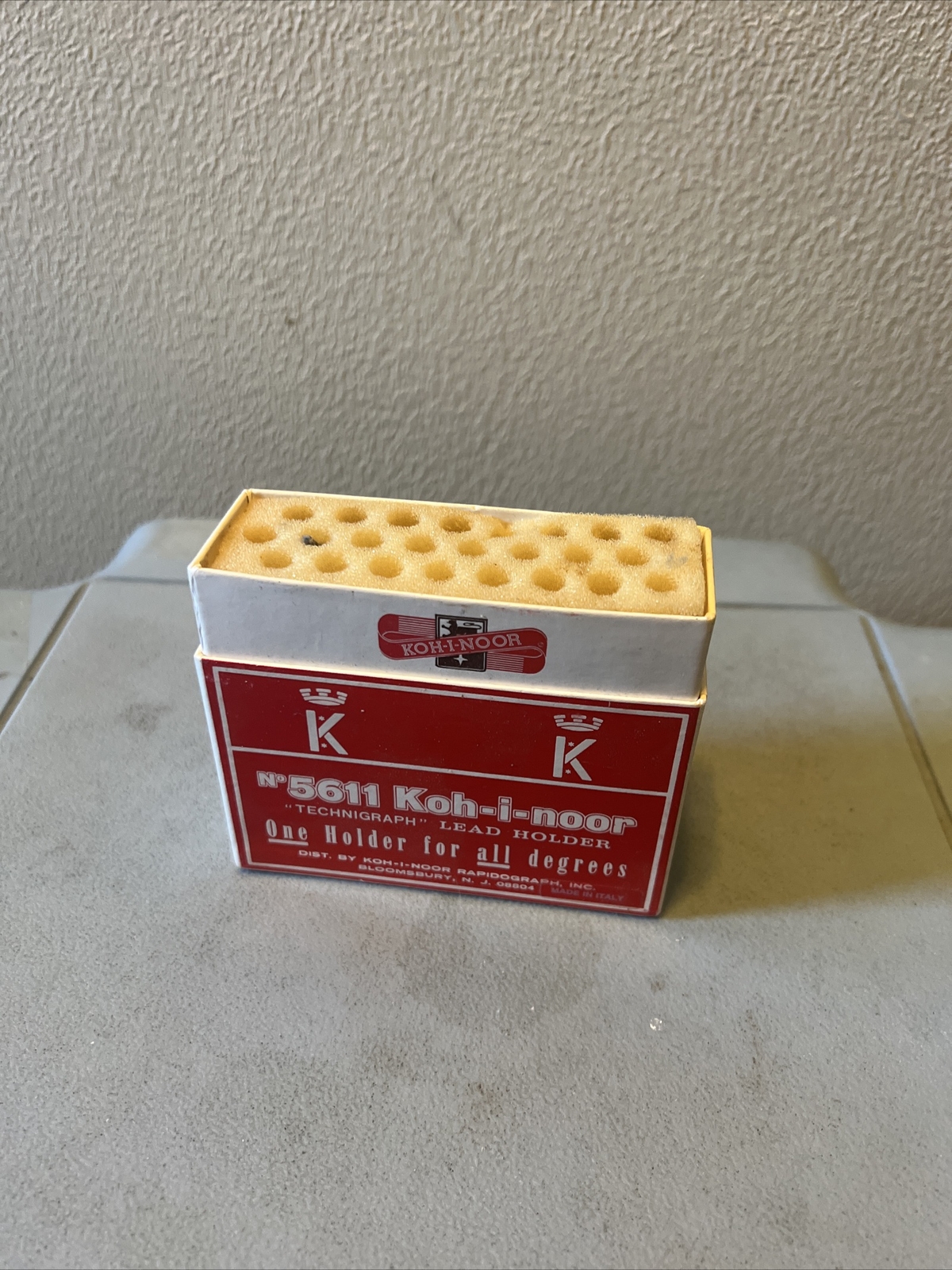 VTG KOH-I-NOOR Technigraph 5611 Drafting Leadholder Pencil Original BOX Bottom