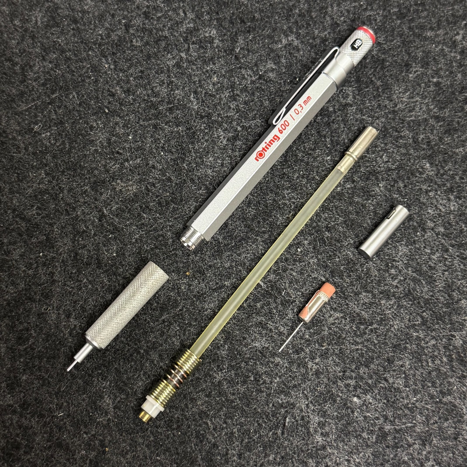 Vintage 1990 rOtring 600 0.3mm Silver Mechanical Pencil Used Rare 502 613