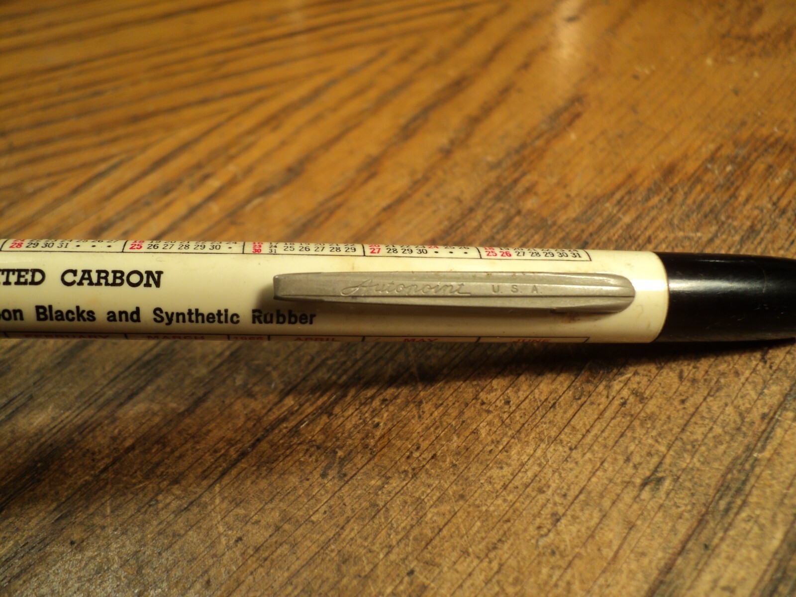 Vintage Autopoint Mechanical Pencil United Carbon 5-9/16″ Long 1966 Calendar