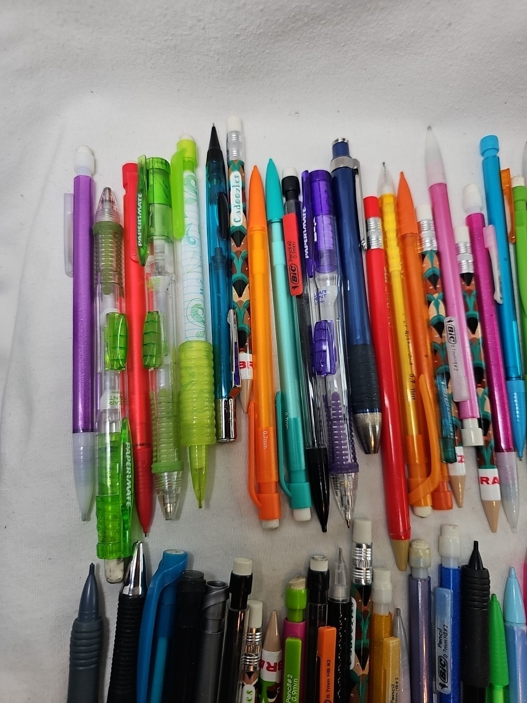 Lot of 100 Click MECHANICAL PENCILS Advertising Bic Pentel PaperMate Pentech +