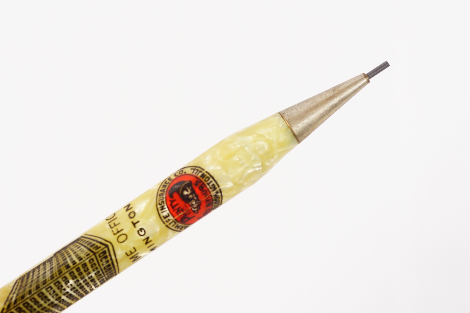 1930s State Farm Insurance Quick Point Marbled Celluloid Mechanical Pencil