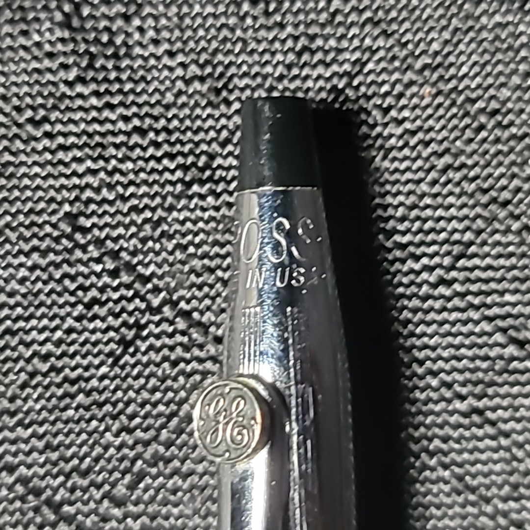 Silver Tone Cross Mechanical Pencil General Electric GE Logo Promo Chrome VTG