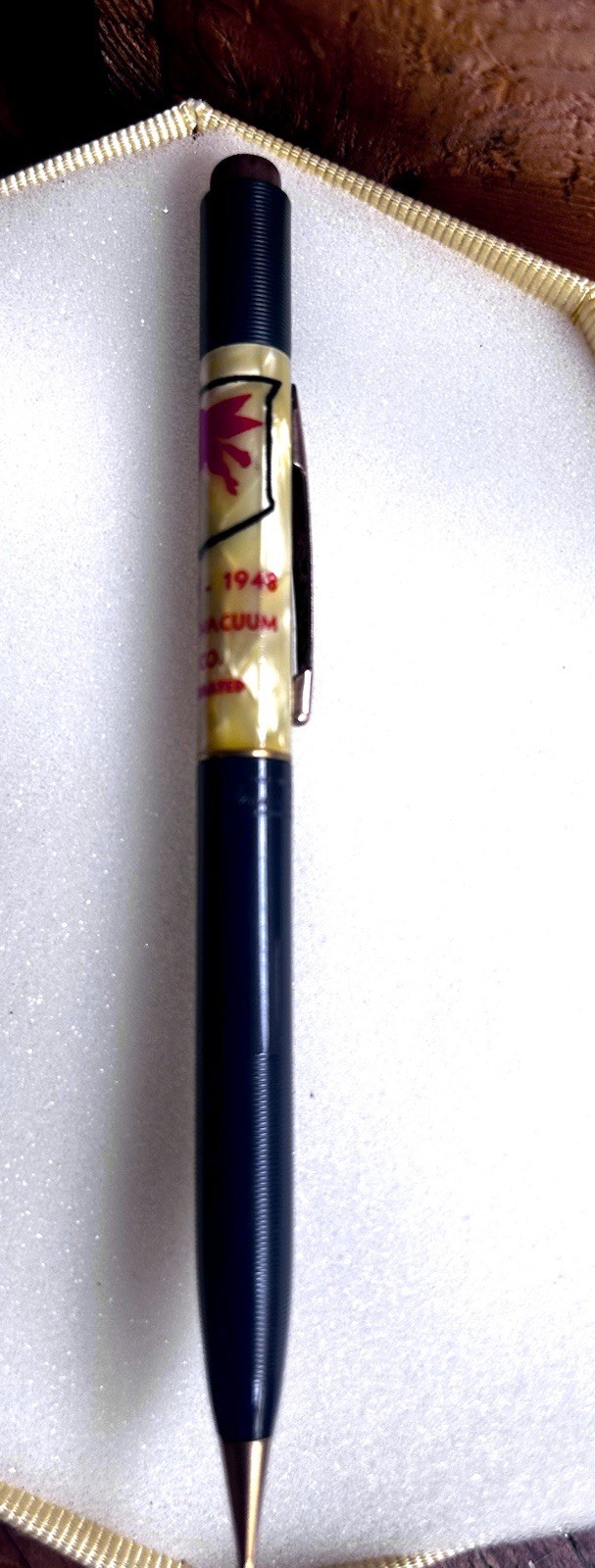 Vintage Safety Oil CO. Sheaffer Pearl + Forest Green Mechanical Pencil
