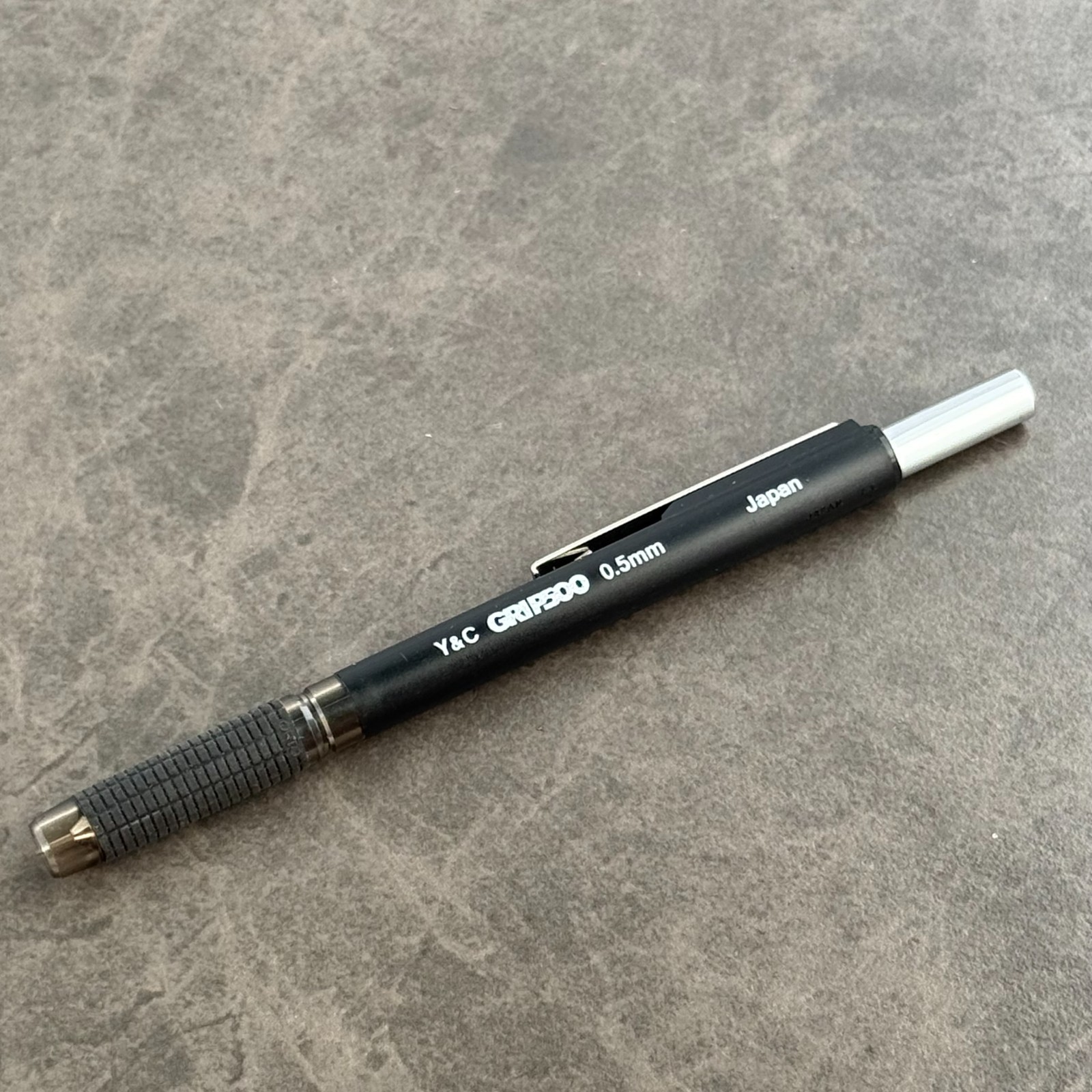 Y&C Grip 500 Double Knock Mechanical Pencil Vintage Black Japan – 0.5mm Lead