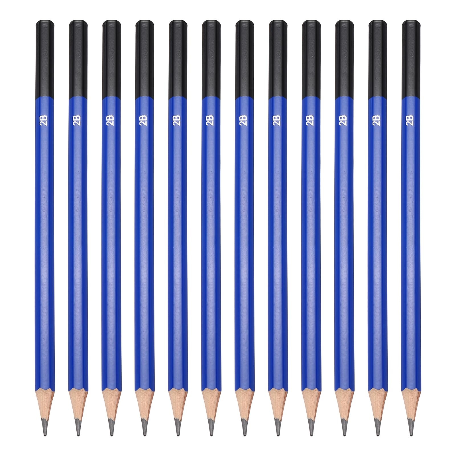 PATIKIL 2B Drawing Pencils for Sketching, 1 Count (Pack of 1), Blue Black