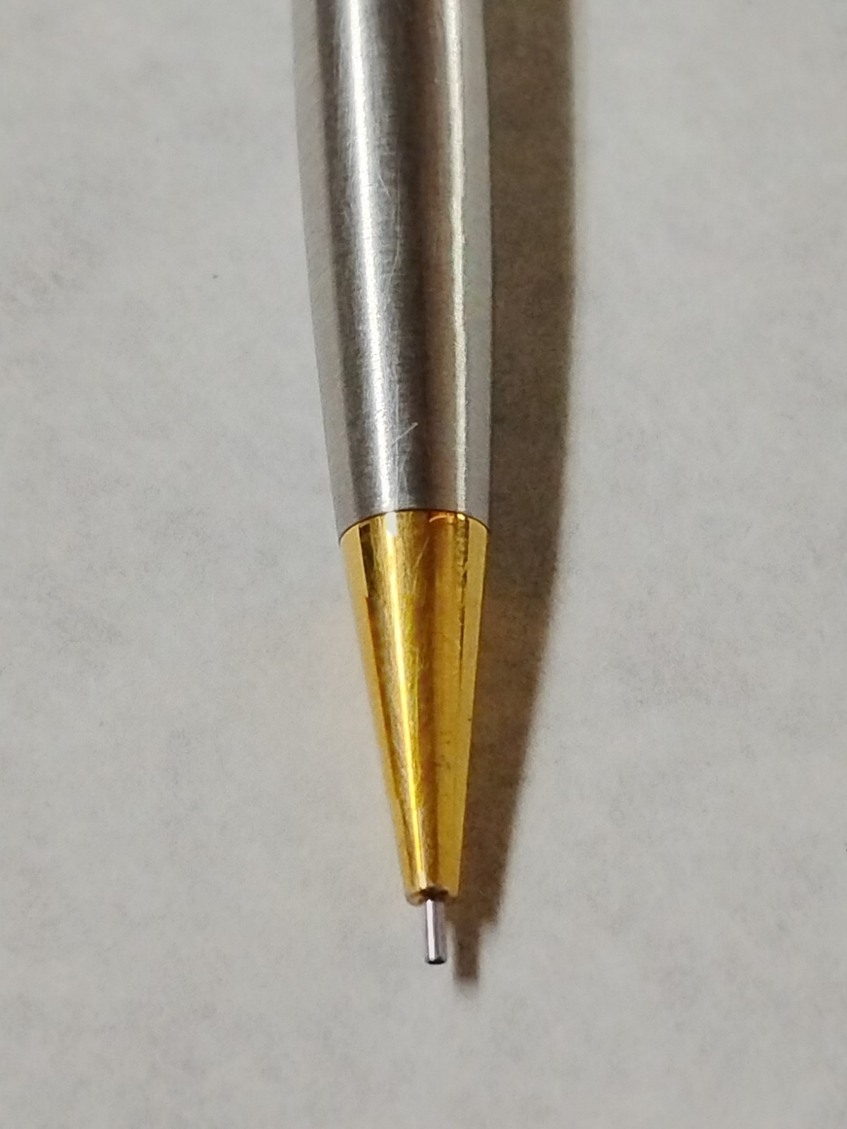 Parker Insignia Pencil Stainless Steel & Gold 0.5mm Click W Eraser Working #G0
