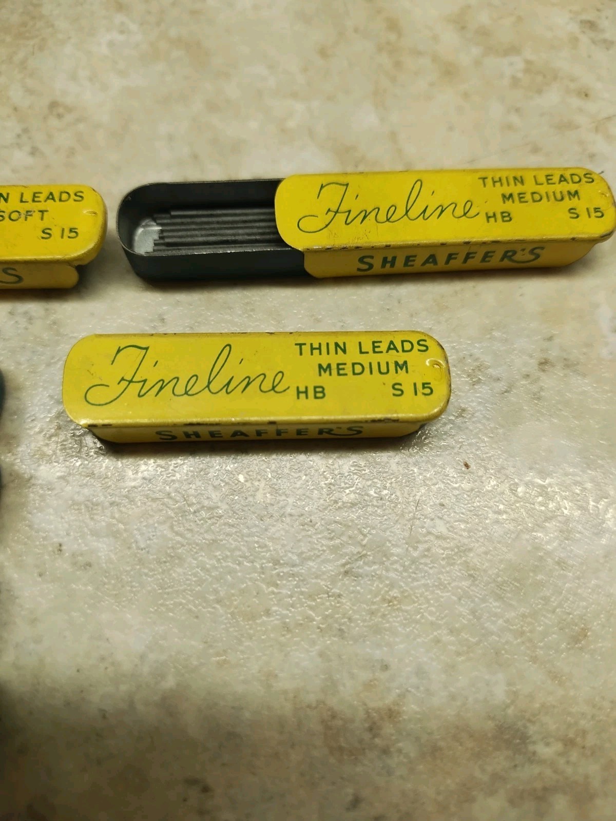 Sheaffer’s Fineline Thin Leads – S15 Mixed Lot of 7 Tins Soft And Medium Read!!