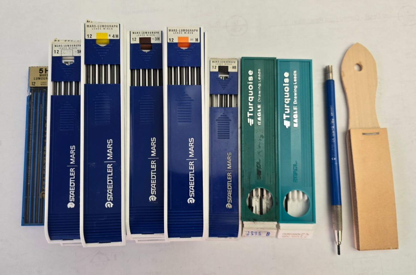 Lot of 23 STAEDTLER MARS DRAWING LEADS LOT 5H 4H 3H H + Bonus Items