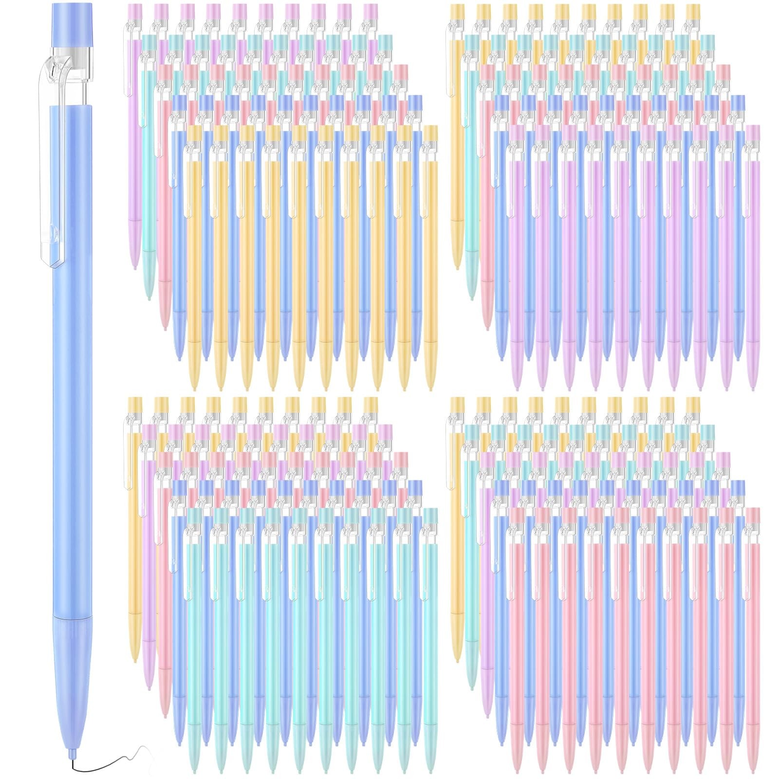 200 PCS 0.7mm Mechanical Pencils Eraser Bulk School Office Multicolor Draft