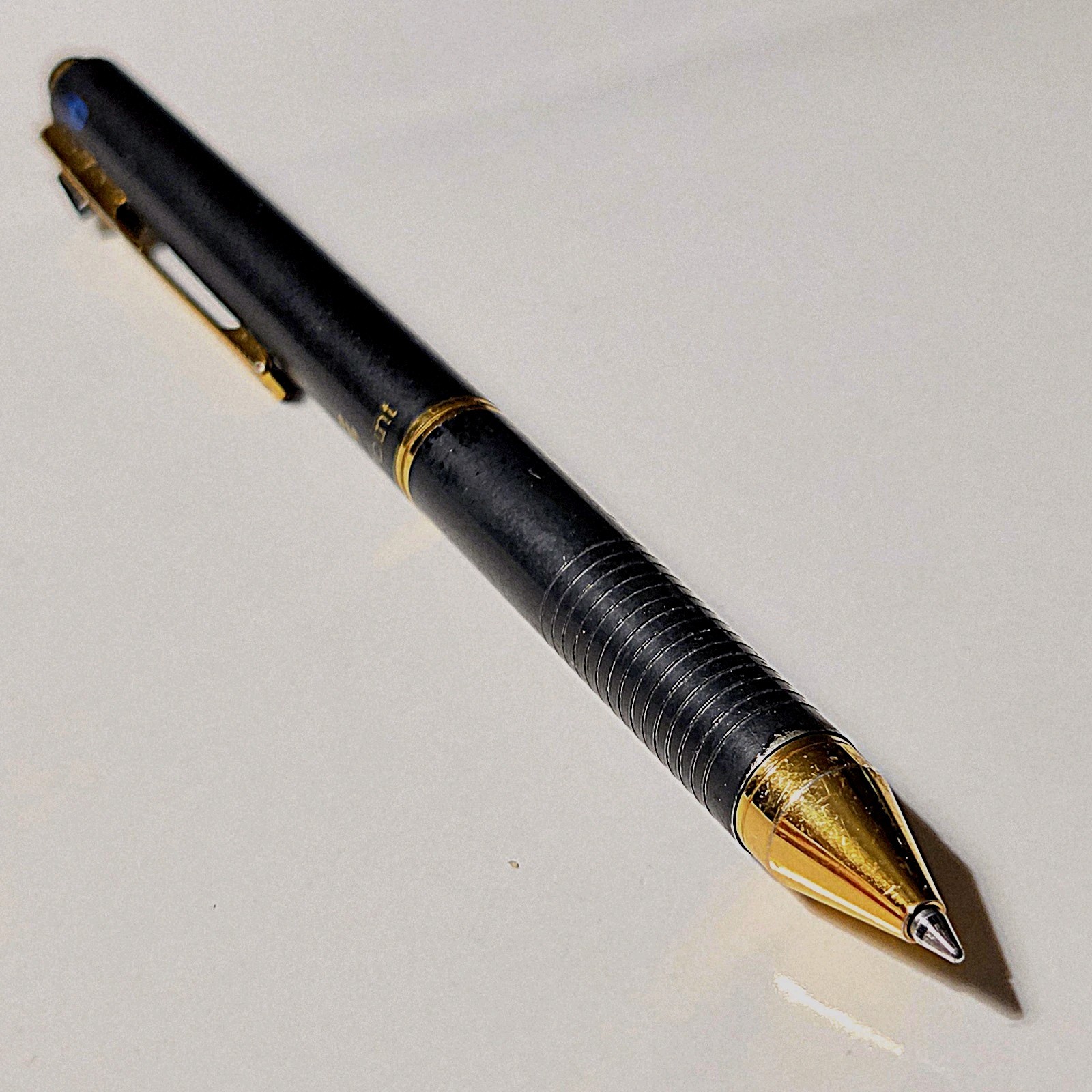 Vintage Yasutomo (Y&C) QuadPoint Mechanical Pen Pencil Black Gold Plated Japan