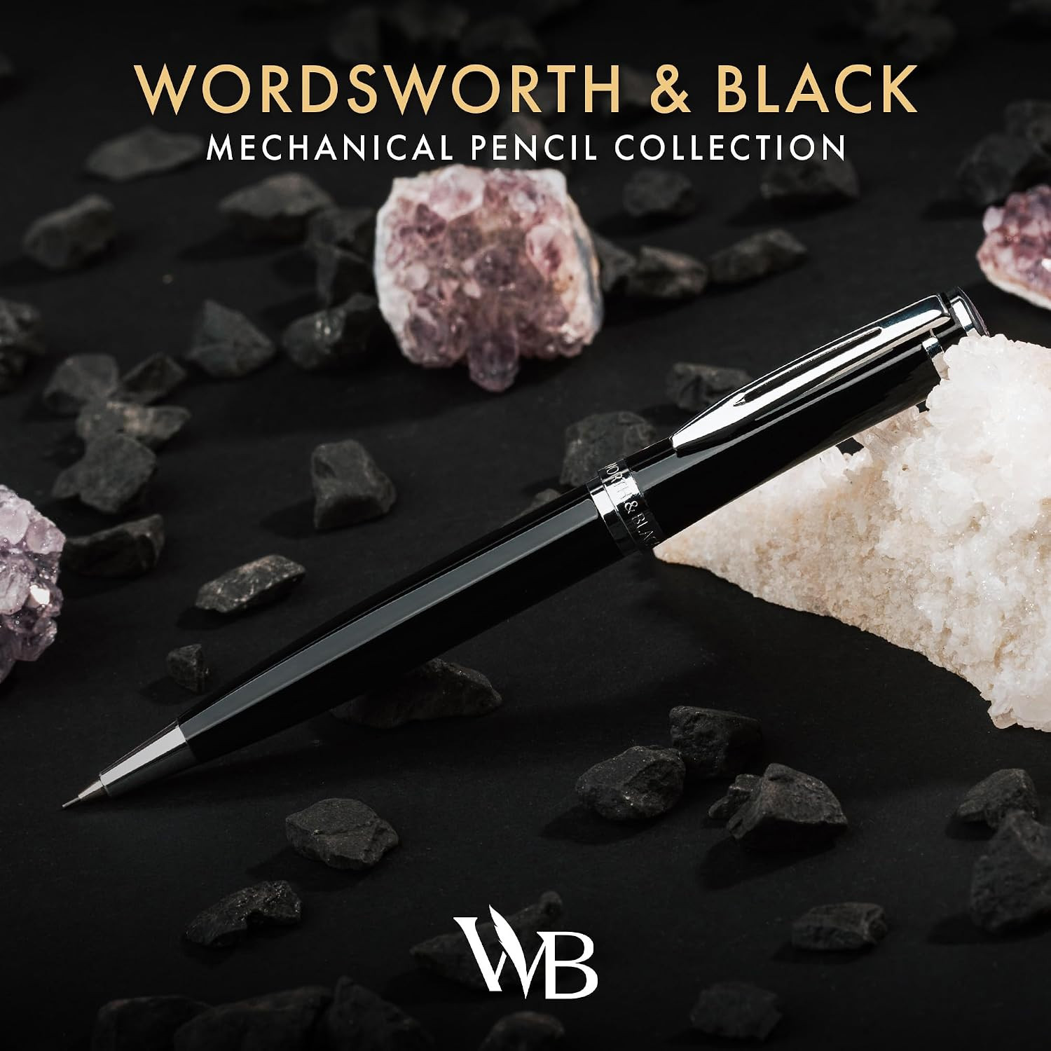 Wordsworth and Black Mechanical Pencil Graphite Lead- Stunning Luxury Metal Penc