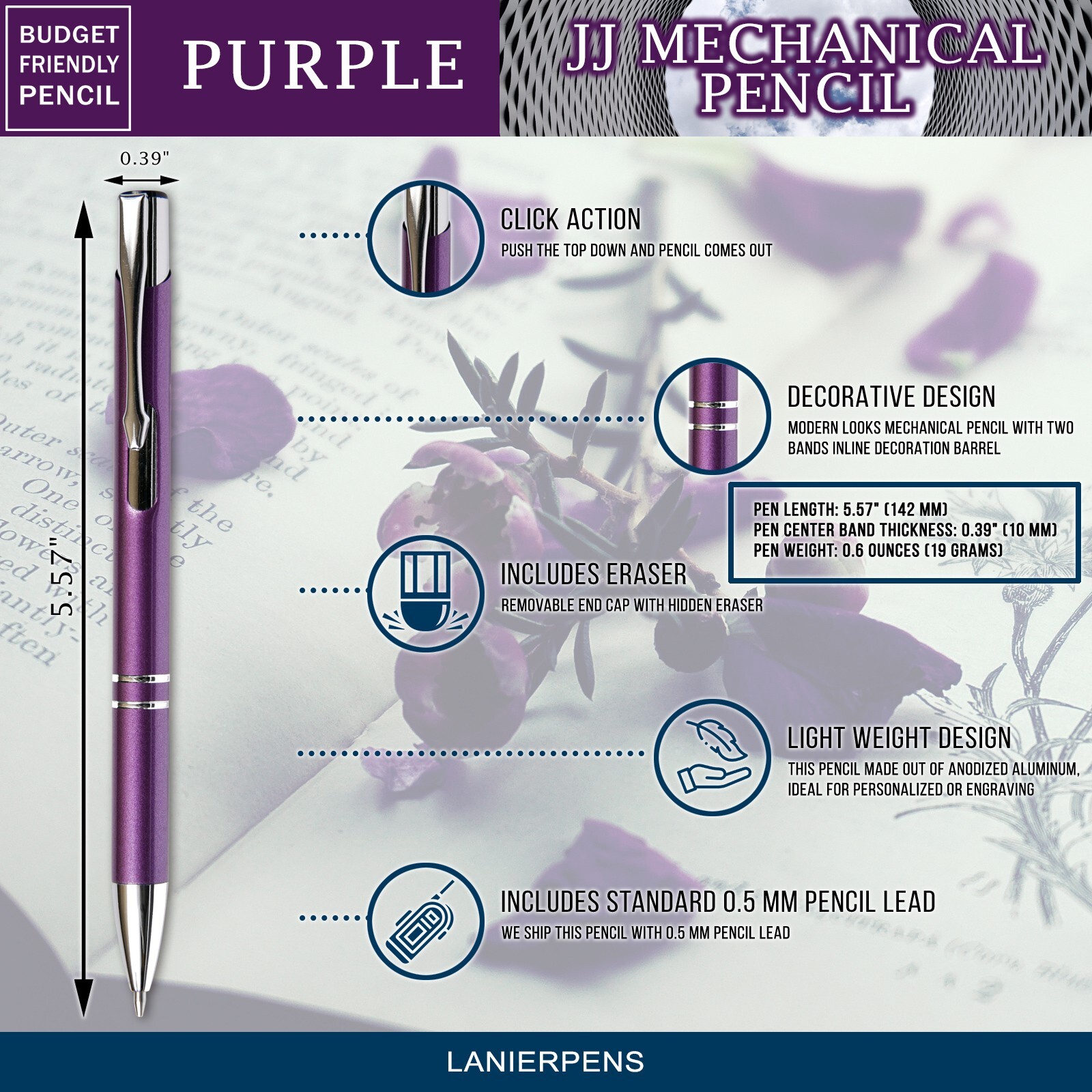 Budget Friendly Beautiful JJ Mechanical Pencil – Purple